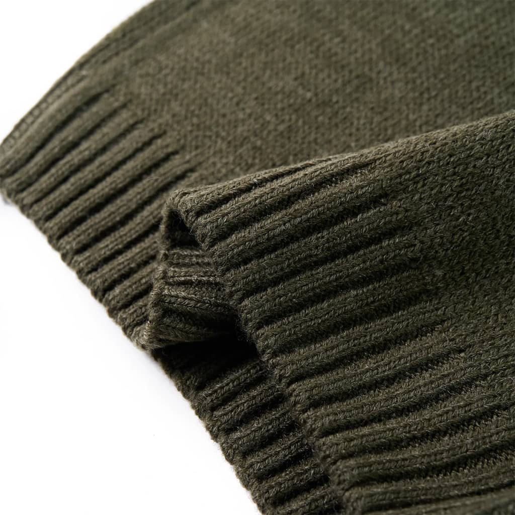 Sweater til børn str. 128 strikket kakifarvet