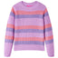 Sweater til børn str. 140 strikket lilla og lyserød