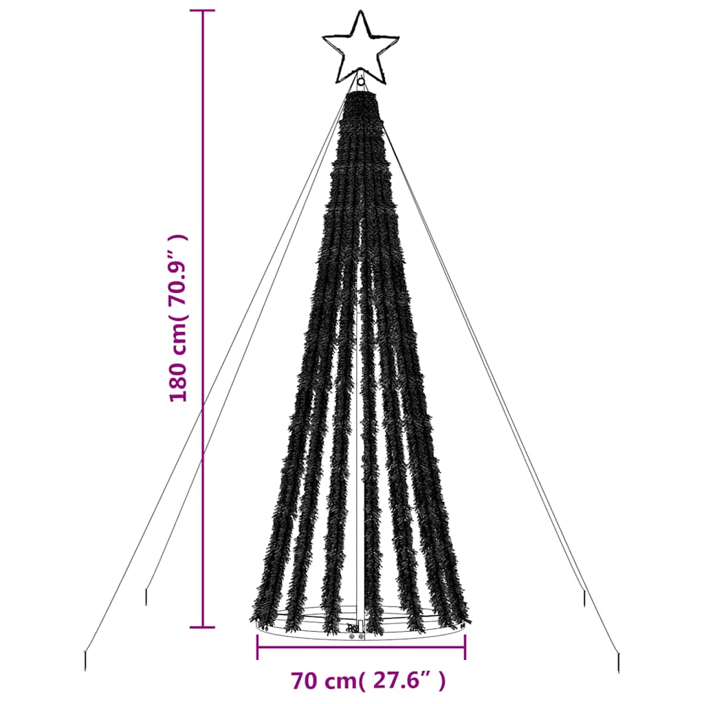 LED-juletræ 275 LED'er 180 cm farverigt lys