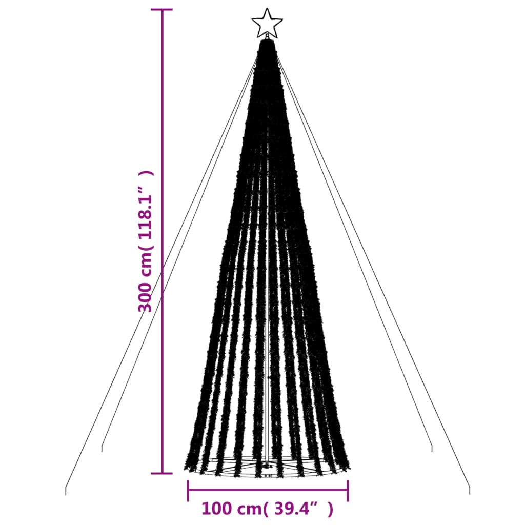 LED-juletræ 688 LED'er 300 cm varmt hvidt lys