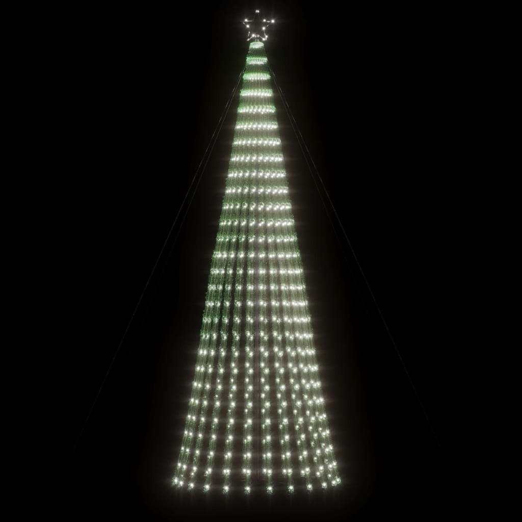 LED-juletræ 688 LED'er 300 cm koldt hvidt lys