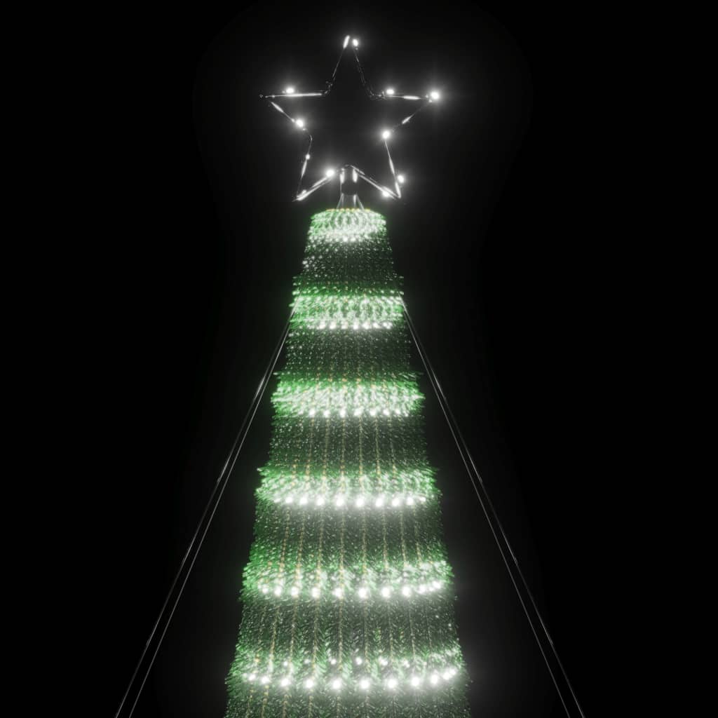 LED-juletræ 688 LED'er 300 cm koldt hvidt lys