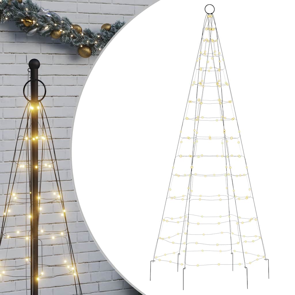 LED-juletræ 200 LED'er 180 cm varmt hvidt lys
