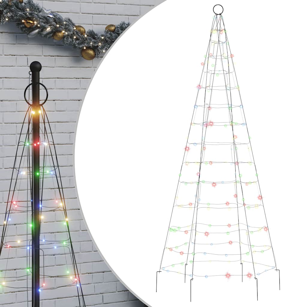 LED-juletræ 200 LED'er 180 cm flerfarvet lys