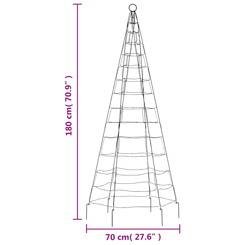 LED-juletræ 200 LED'er 180 cm blåt lys