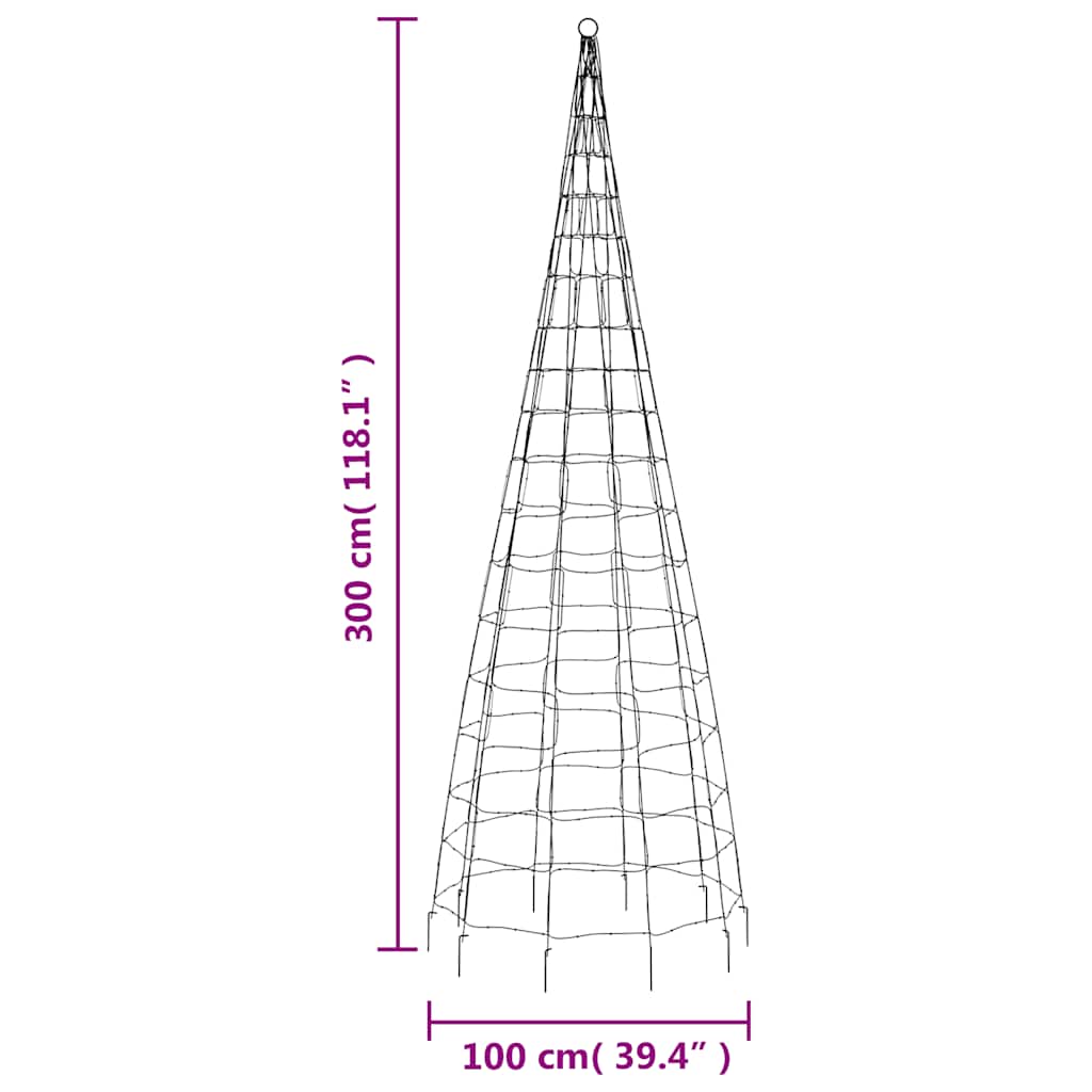LED-juletræ 550 LED'er 300 cm flerfarvet lys