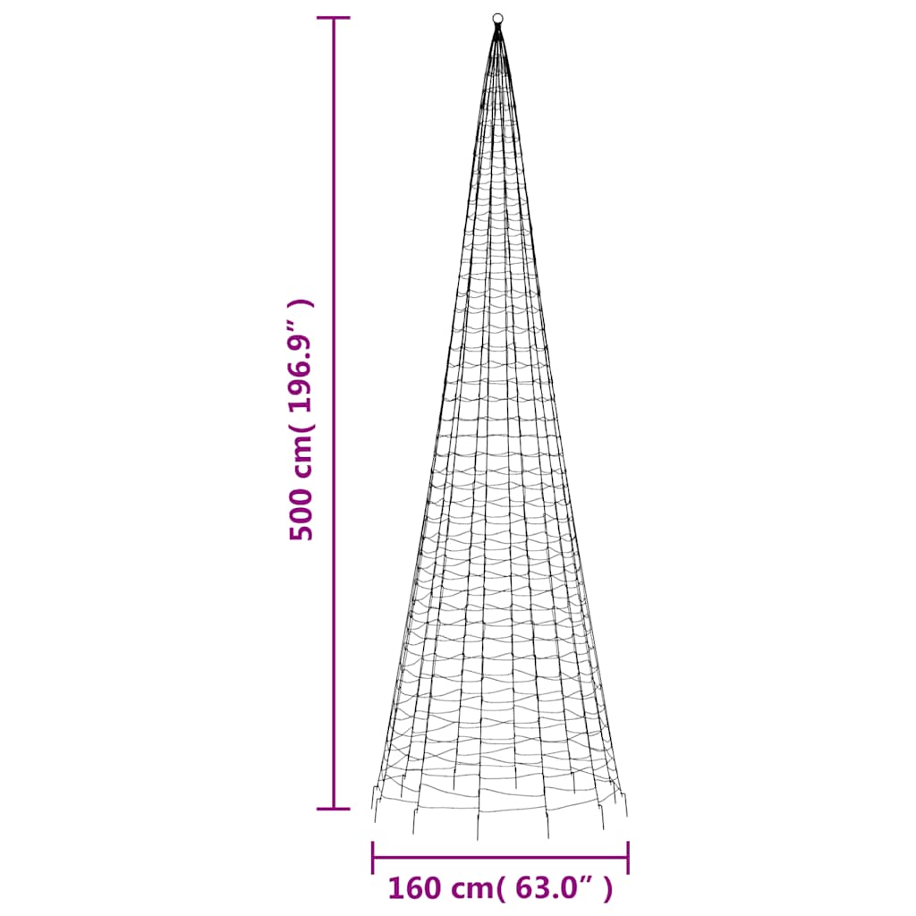 LED-juletræ 1534 LED'er 500 cm varmt hvidt lys