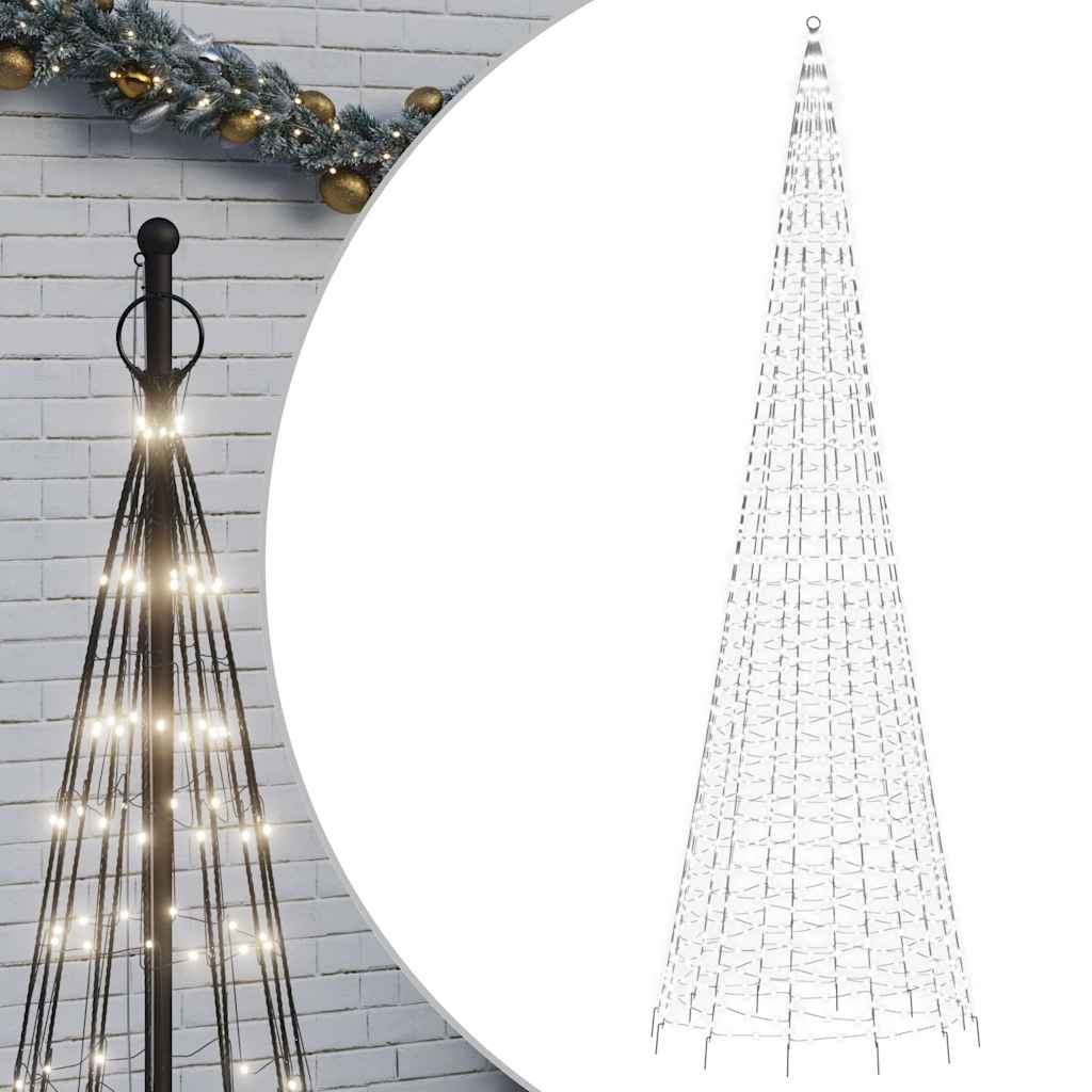 LED-juletræ 1534 LED'er 500 cm koldt hvidt lys