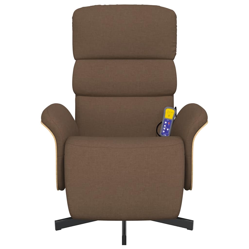 massagestol med fodstøtte stof brun