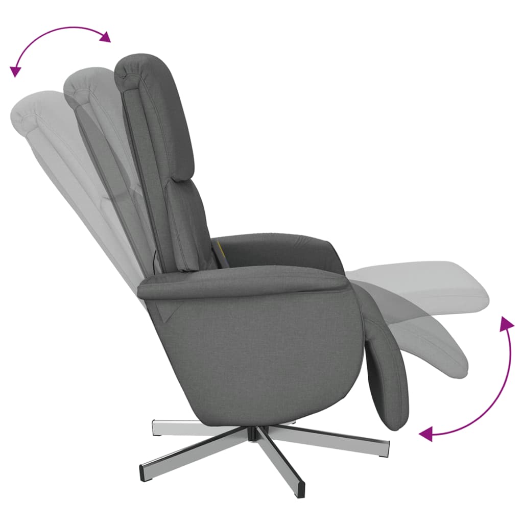 massagestol med fodstøtte stof mørkegrå