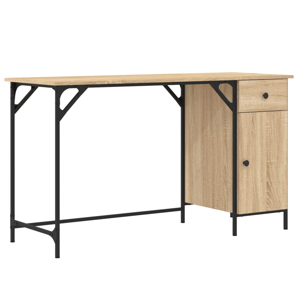 computerbord 131x48x75 cm konstrueret træ sonoma-eg