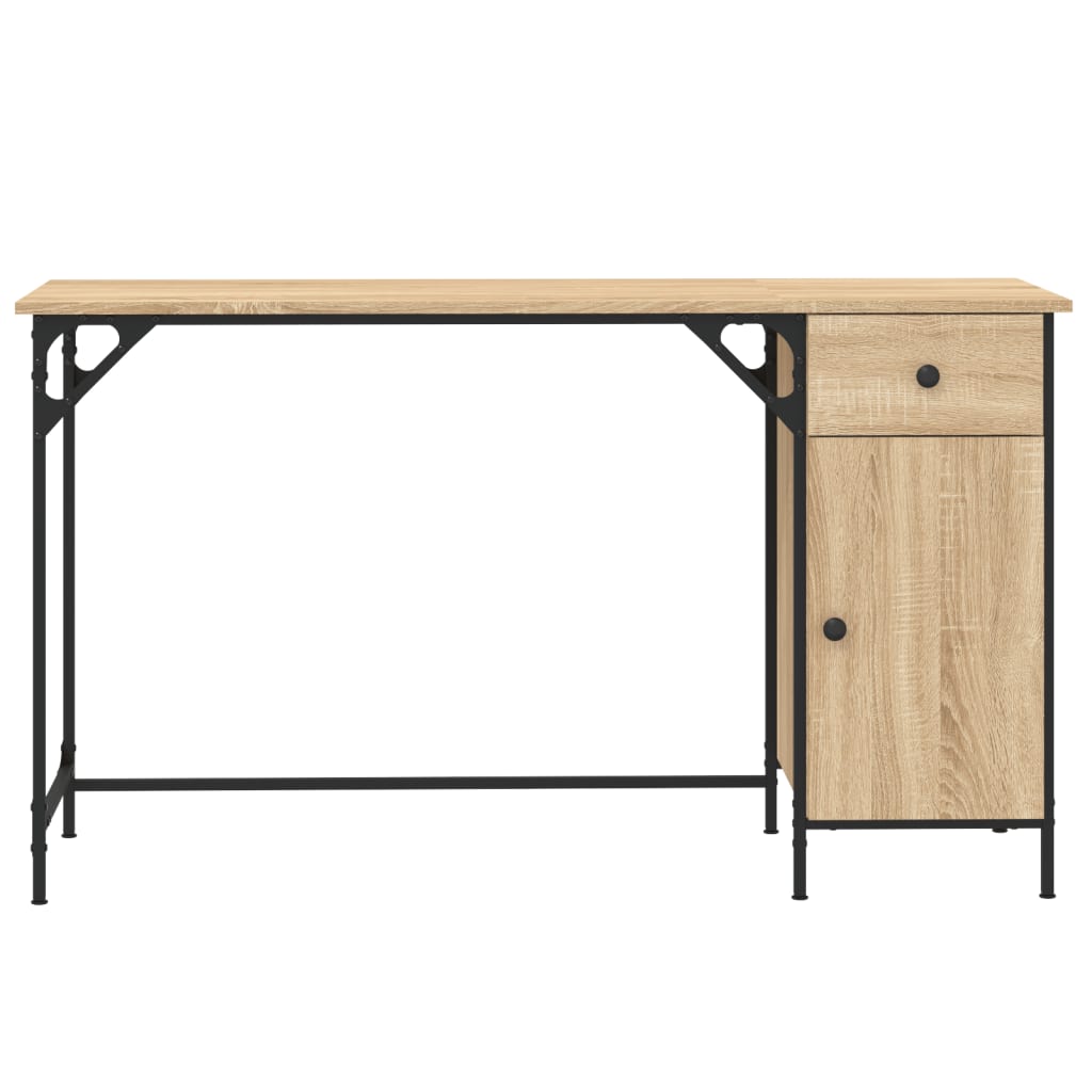 computerbord 131x48x75 cm konstrueret træ sonoma-eg