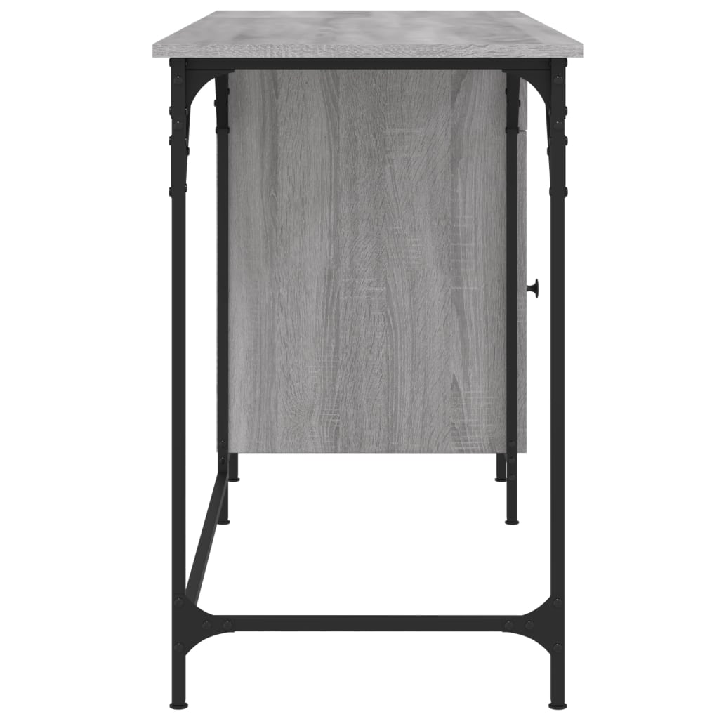 computerbord 131x48x75 cm konstrueret træ grå sonoma-eg