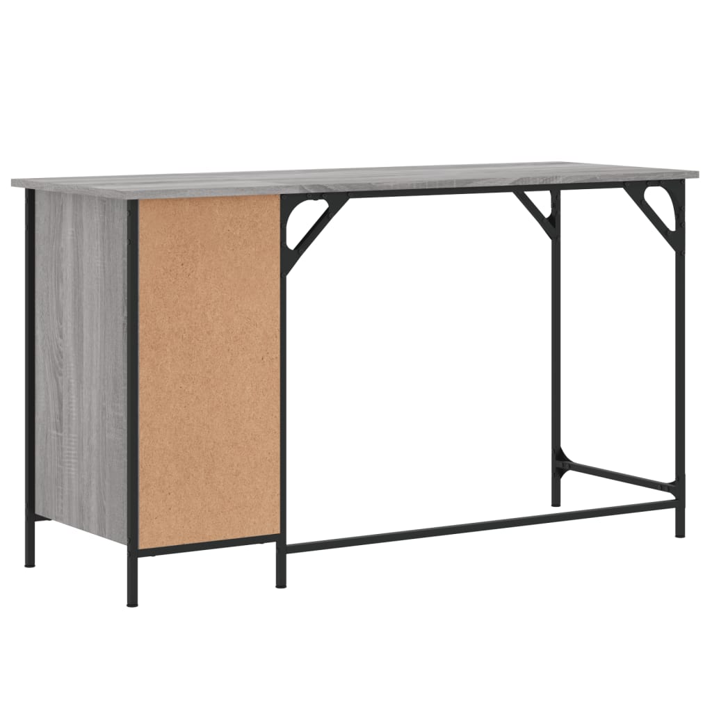 computerbord 131x48x75 cm konstrueret træ grå sonoma-eg