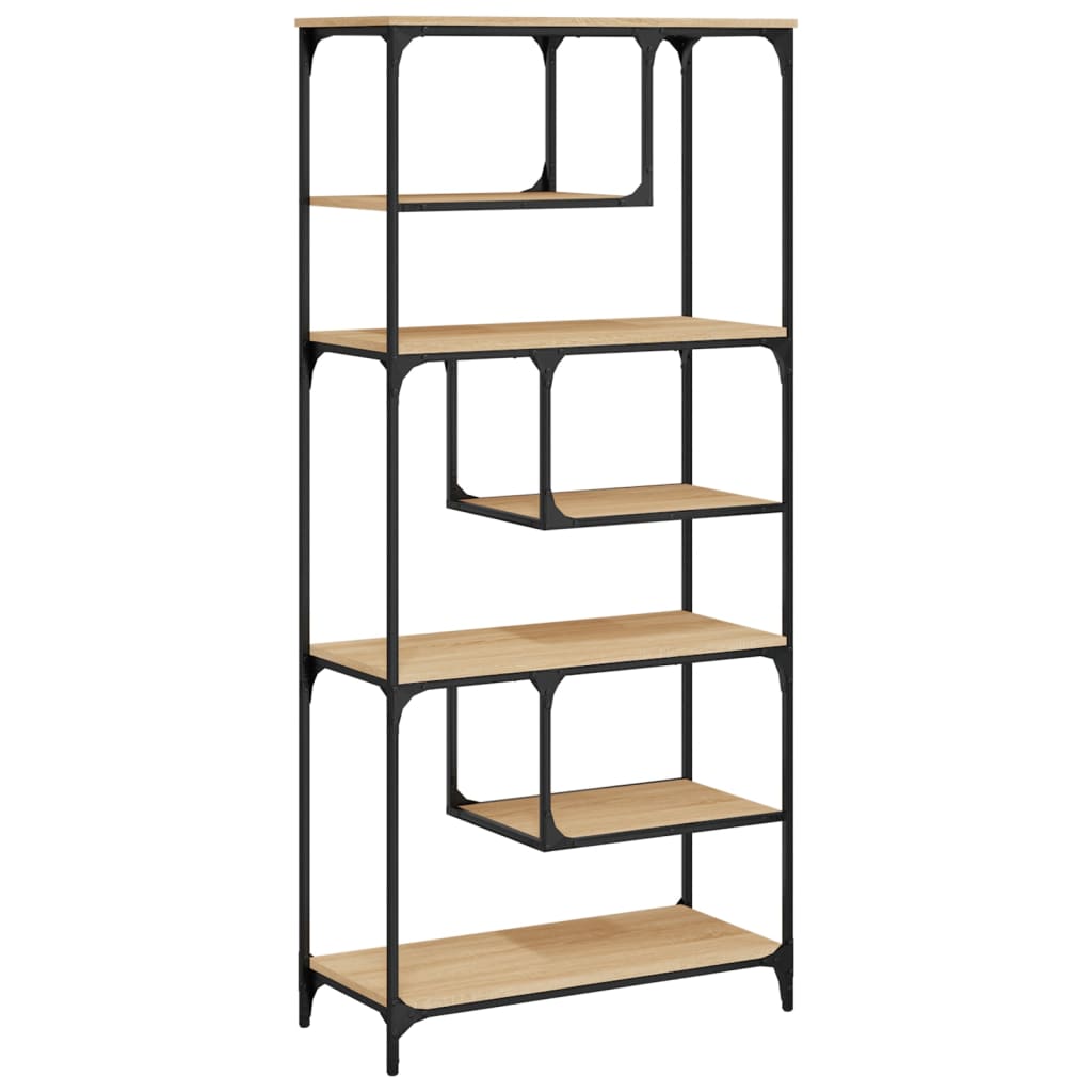 bogreol 81x36x176 cm konstrueret træ sonoma-eg