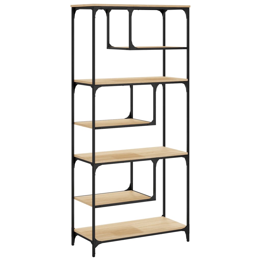 bogreol 81x36x176 cm konstrueret træ sonoma-eg