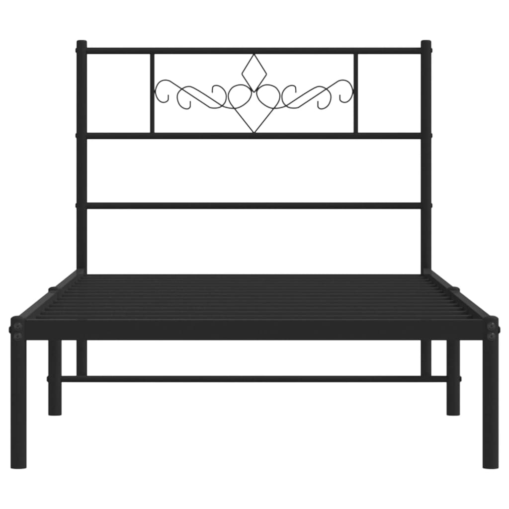 sengeramme med sengegavl 90x190 cm metal sort