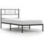 sengeramme med sengegavl 90x200 cm metal sort