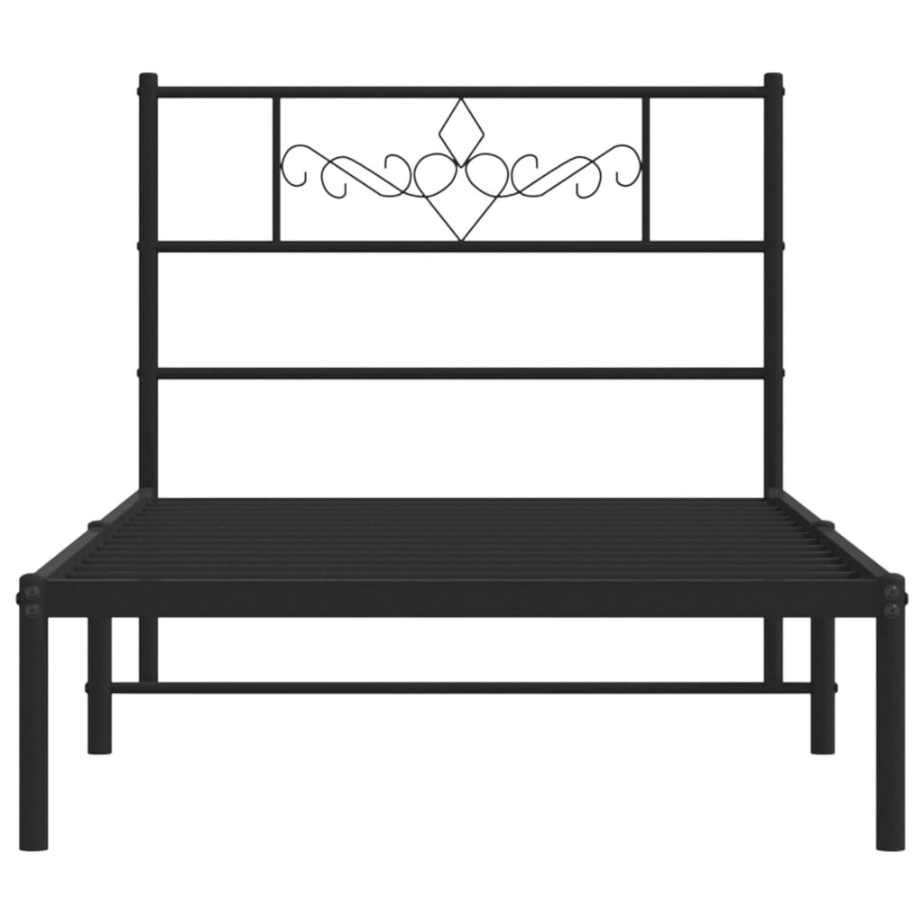 sengeramme med sengegavl 90x200 cm metal sort