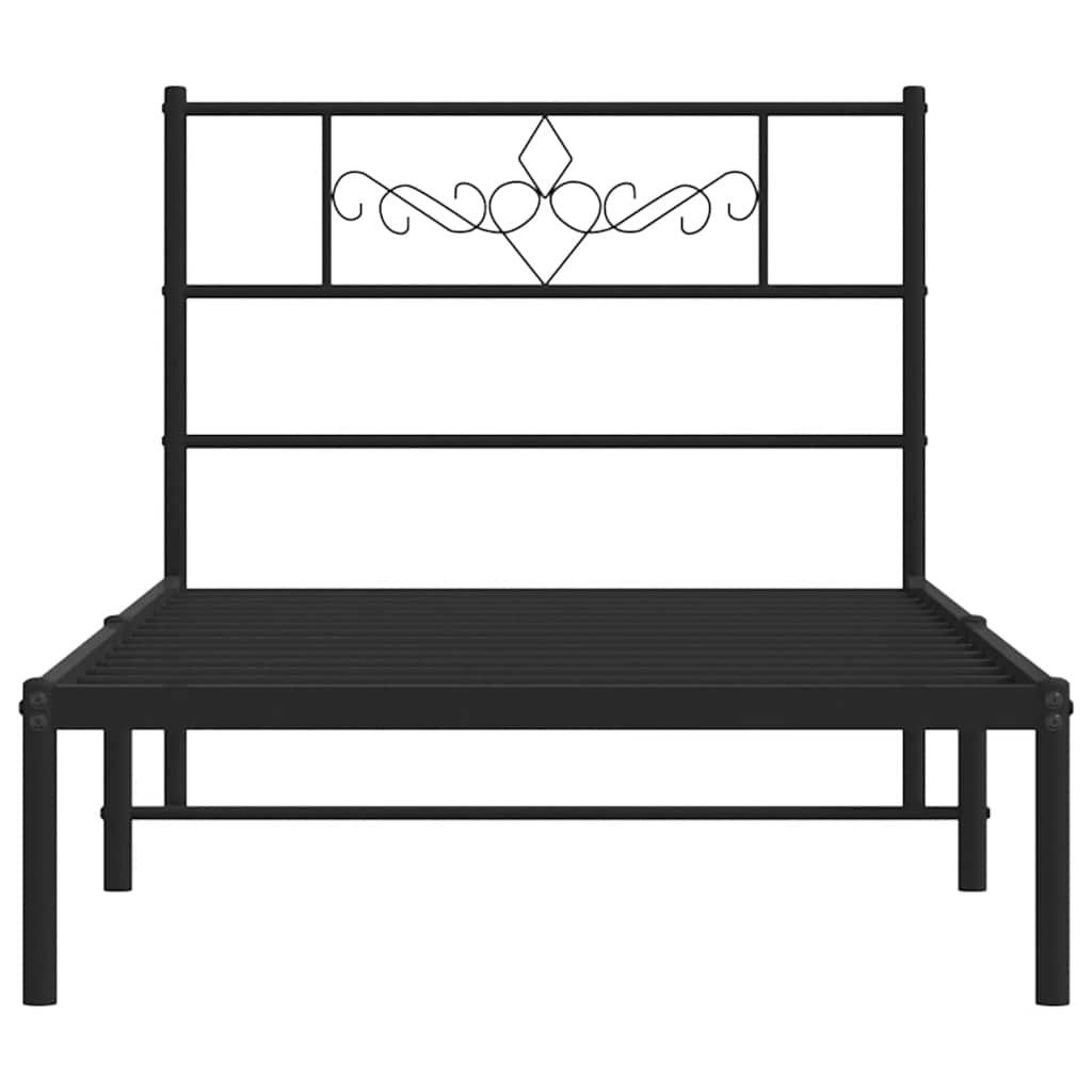 sengeramme med sengegavl 100x200 cm metal sort