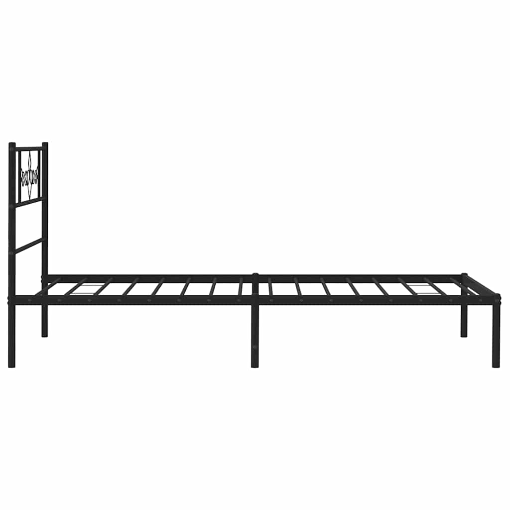 sengeramme med sengegavl 100x200 cm metal sort