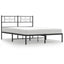 sengeramme med sengegavl 120x190 cm metal sort