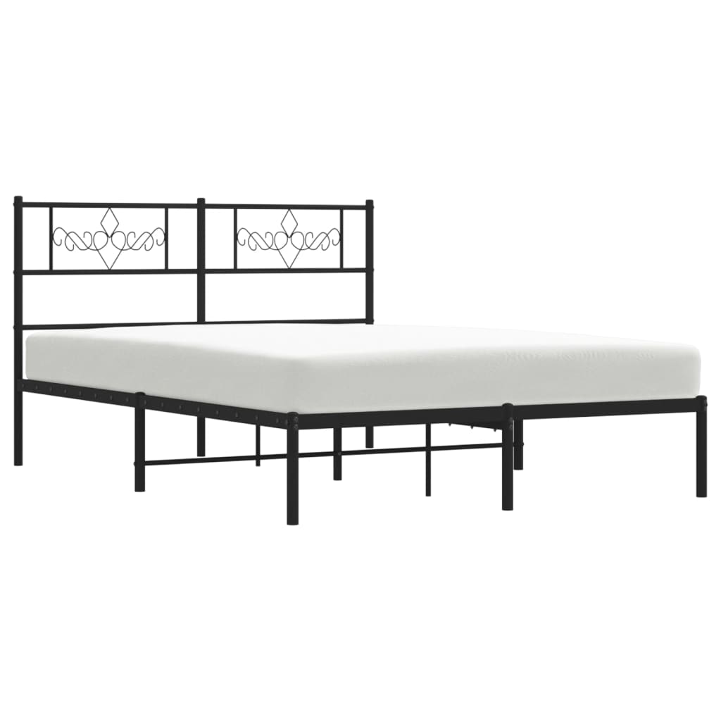 sengeramme med sengegavl 120x190 cm metal sort