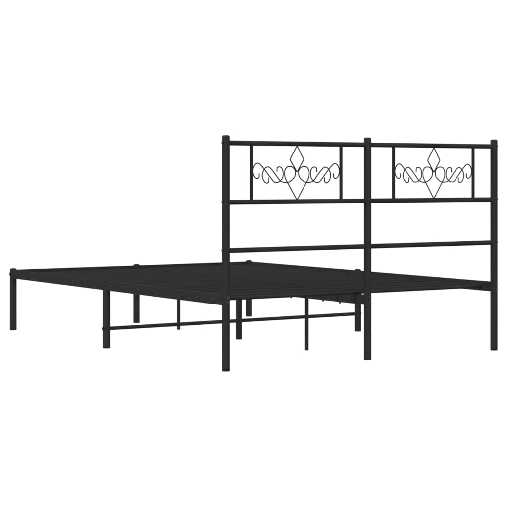 sengeramme med sengegavl 120x190 cm metal sort