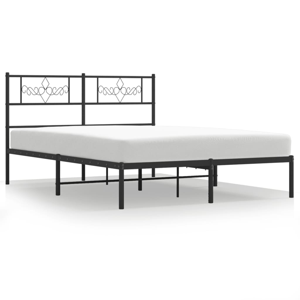 sengeramme med sengegavl 140x190 cm metal sort