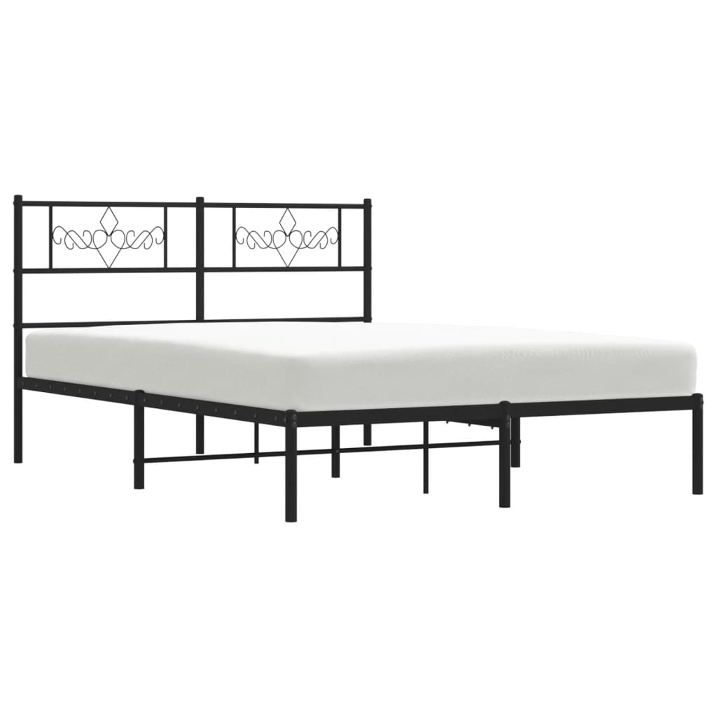 sengeramme med sengegavl 140x190 cm metal sort