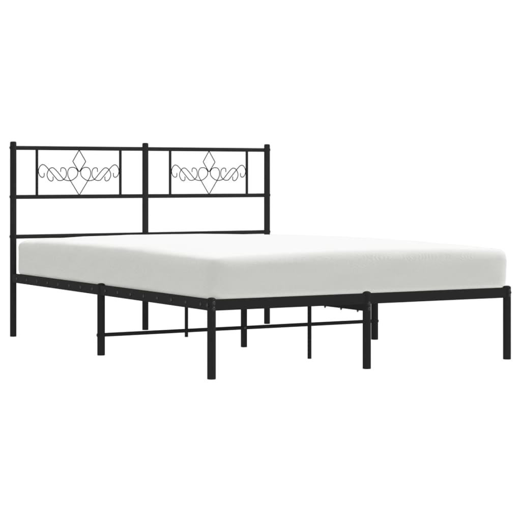sengeramme med sengegavl 160x200 cm metal sort