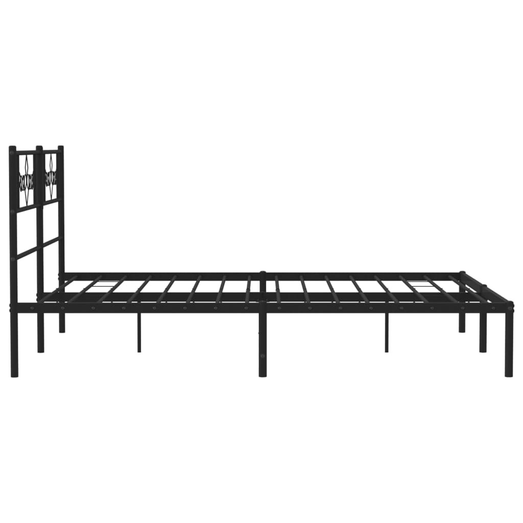 sengeramme med sengegavl 160x200 cm metal sort