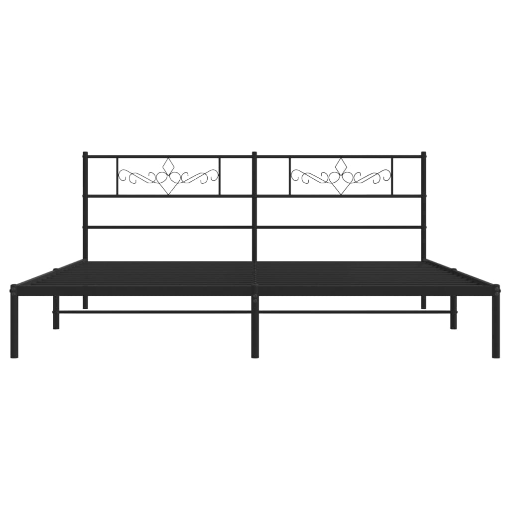 sengeramme med sengegavl 180x200 cm metal sort