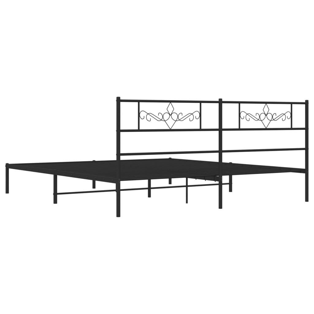 sengeramme med sengegavl 180x200 cm metal sort