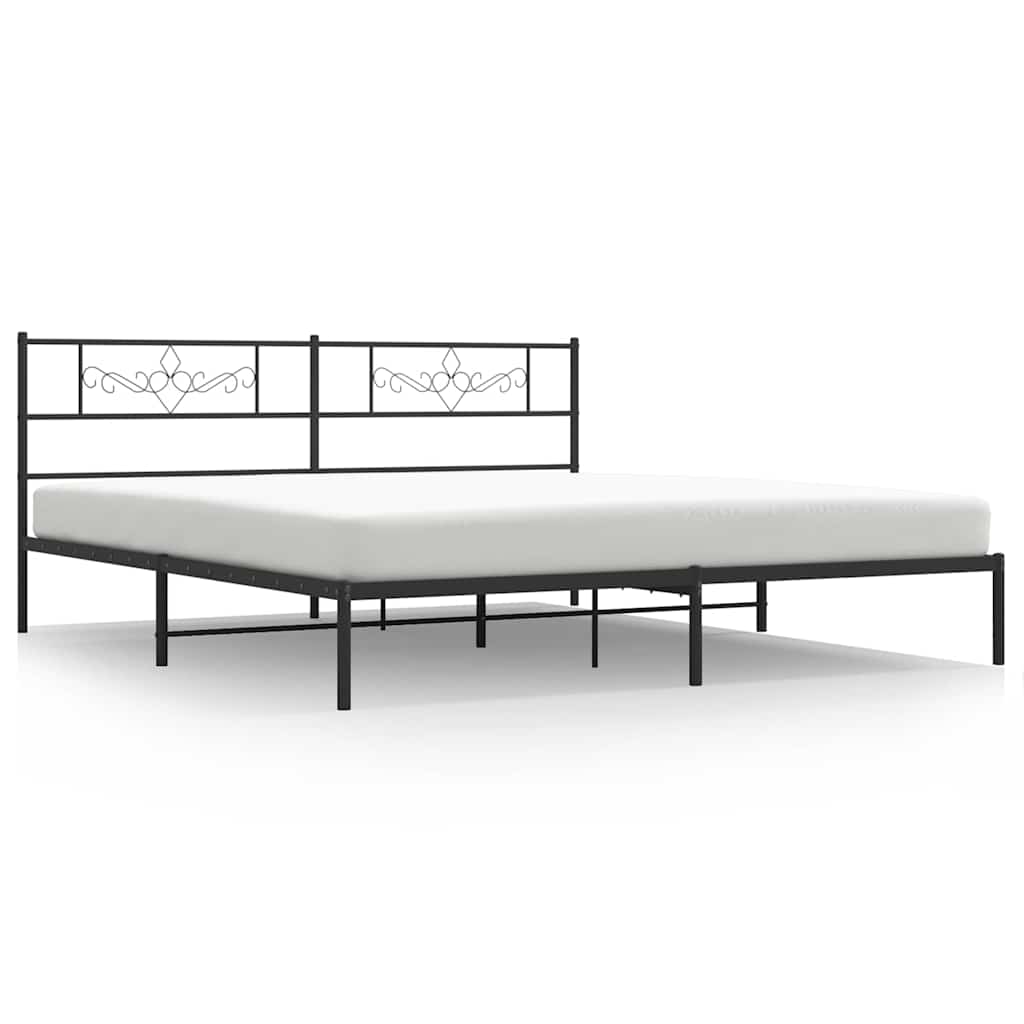 sengeramme med sengegavl 183x213 cm metal sort