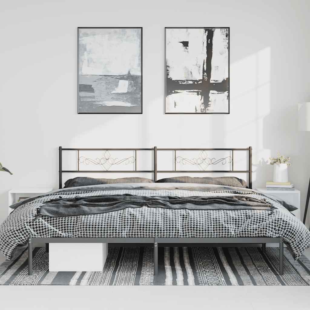 sengeramme med sengegavl 183x213 cm metal sort