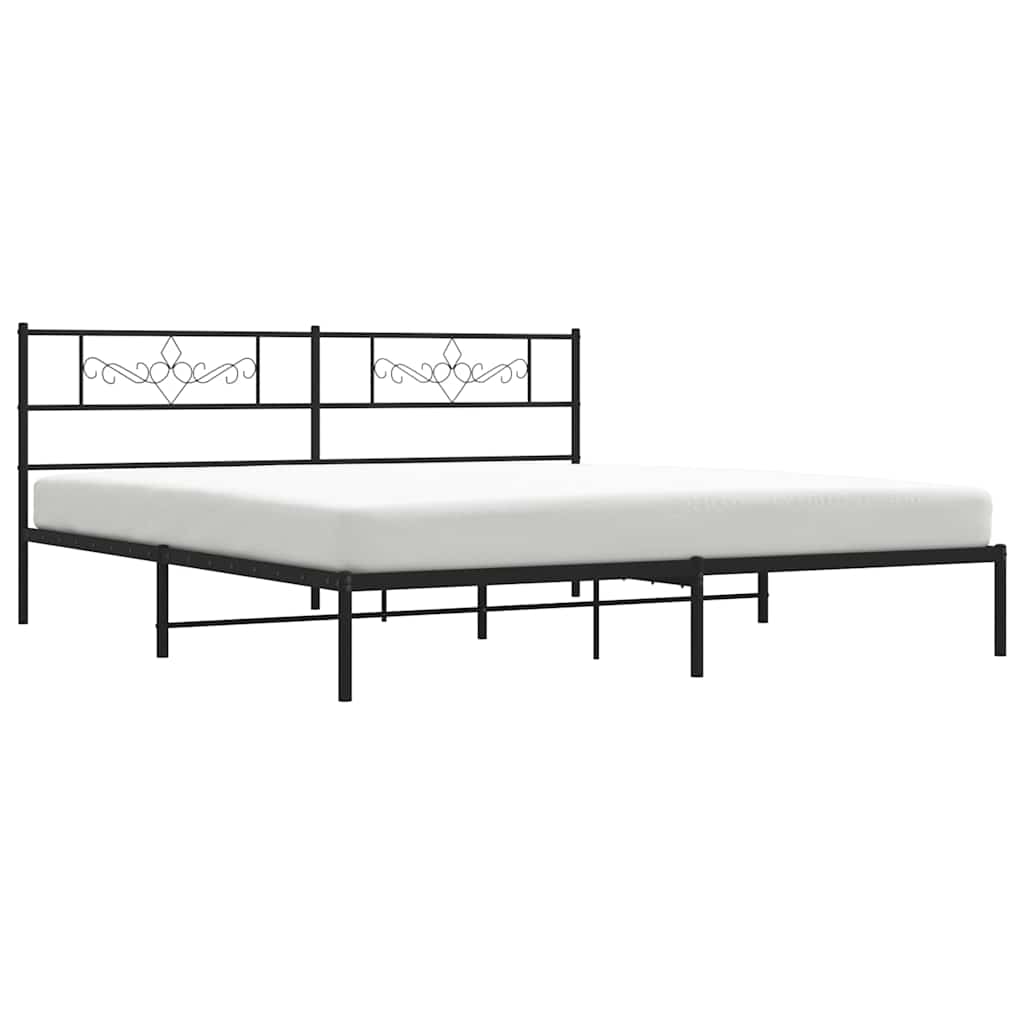 sengeramme med sengegavl 183x213 cm metal sort