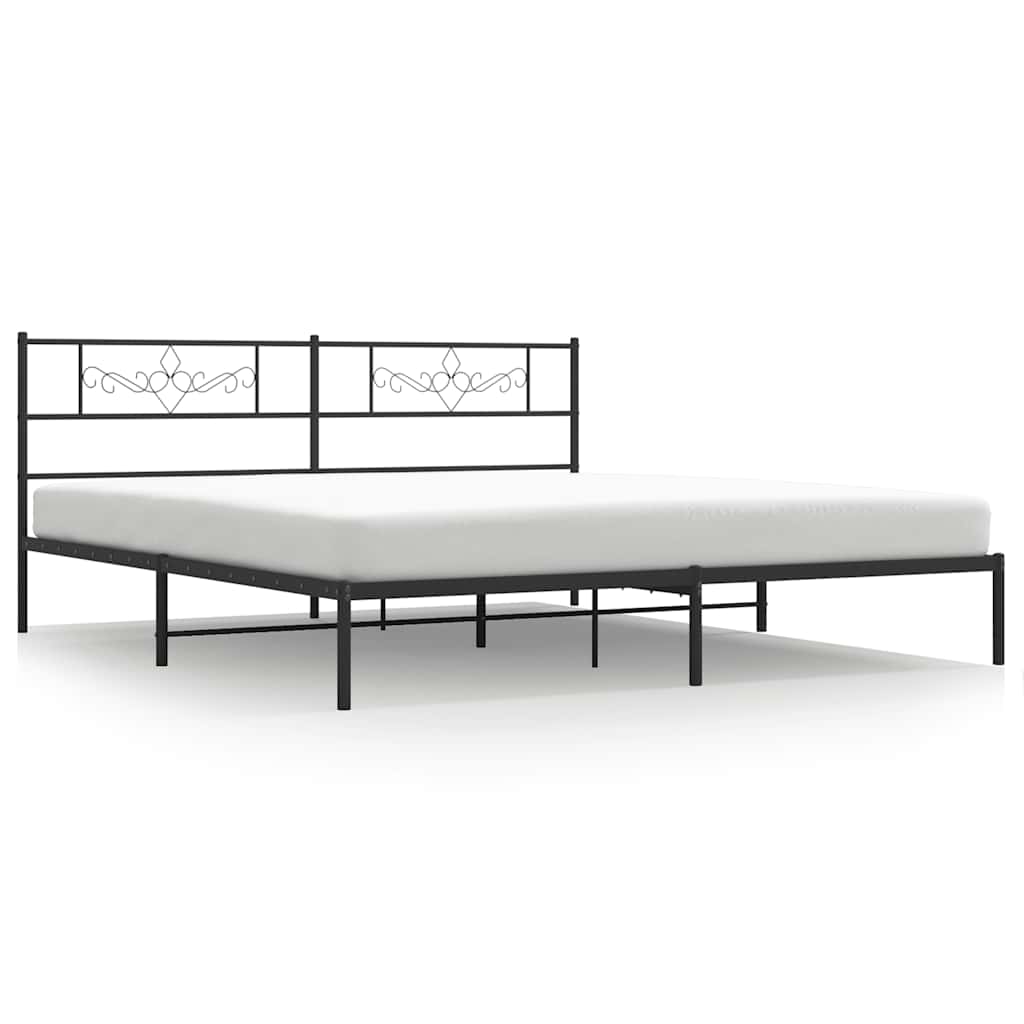 sengeramme med sengegavl 193x203 cm metal sort