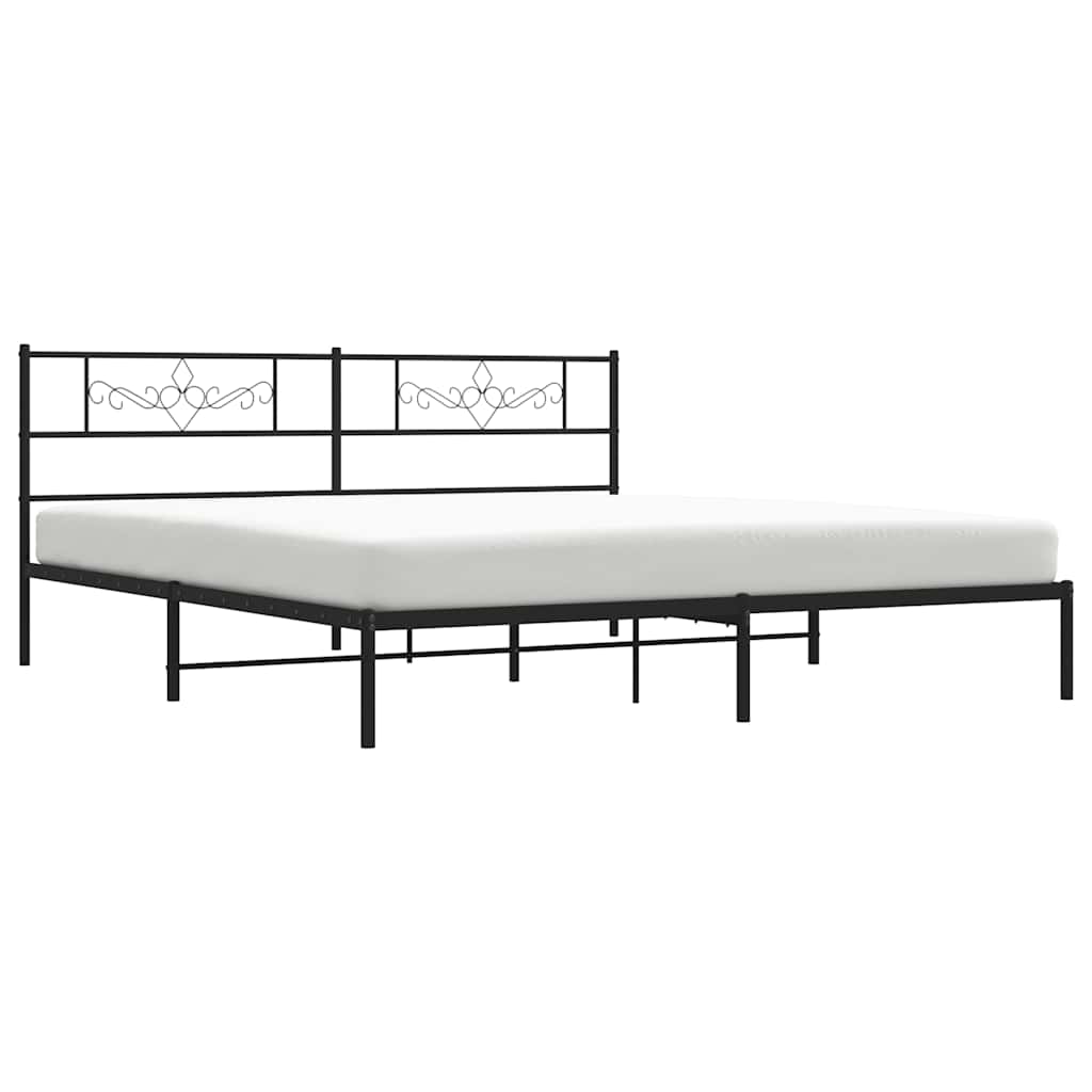 sengeramme med sengegavl 193x203 cm metal sort
