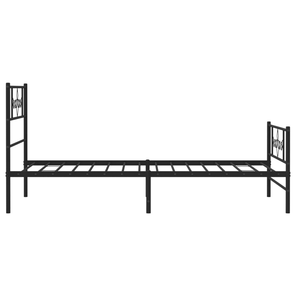 sengeramme med sengegavl og fodgærde 90x190 cm metal sort