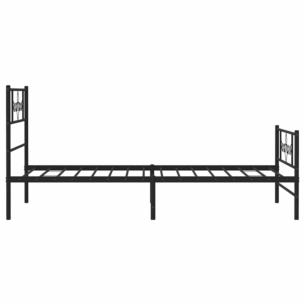 sengeramme med sengegavl og fodgærde 100x200 cm metal sort
