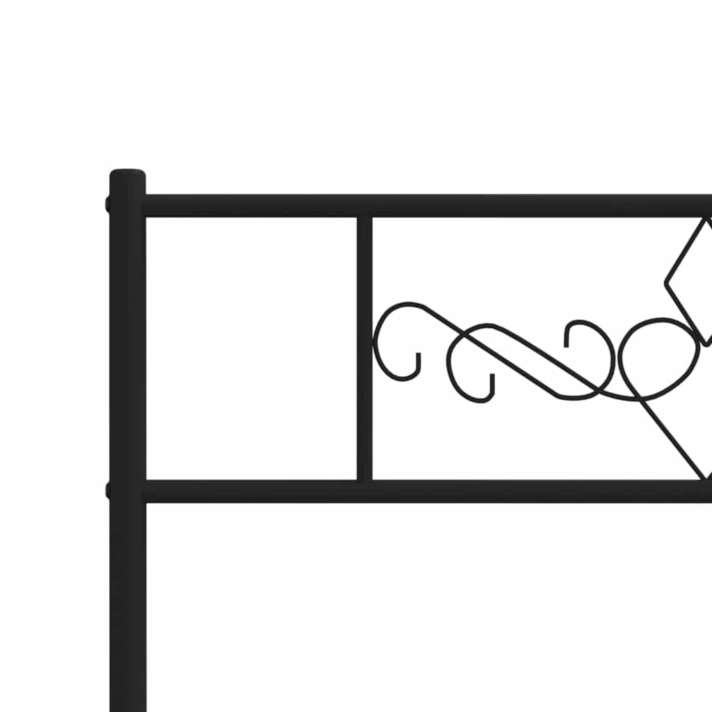 sengeramme med sengegavl og fodgærde 100x200 cm metal sort