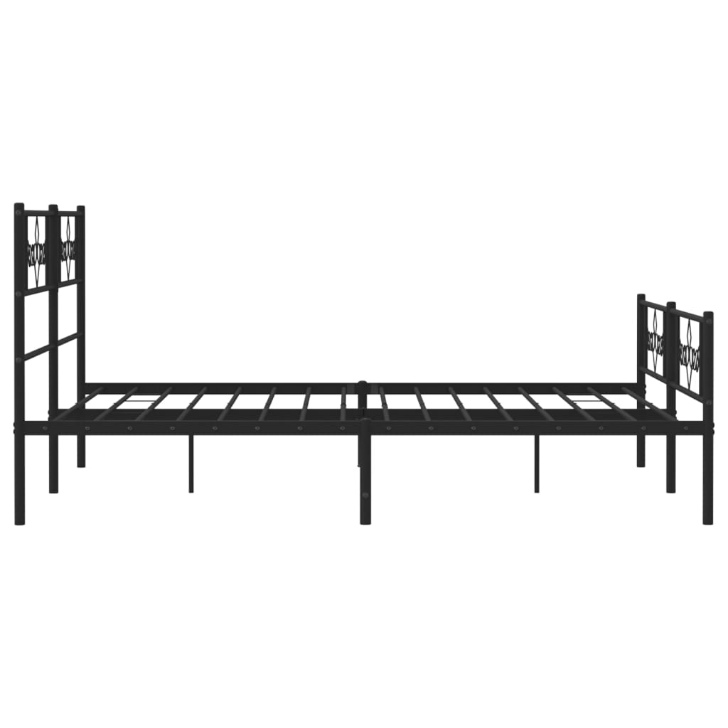 sengeramme uden madras med fodgærde 160x200 cm sort