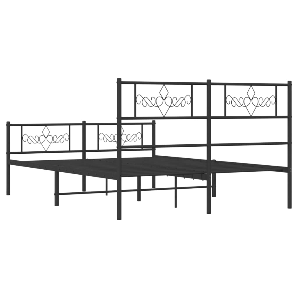 sengeramme uden madras med fodgærde 160x200 cm sort