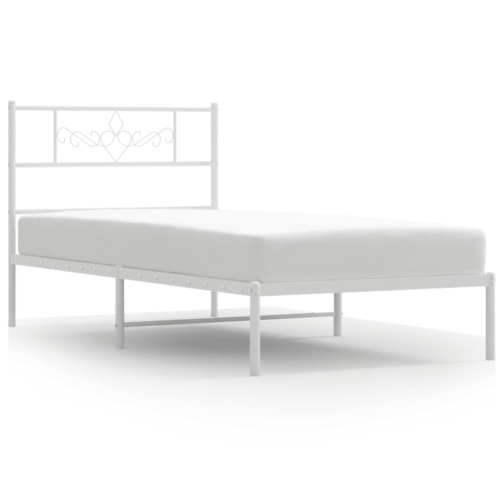 sengeramme uden madras med hovedgærde 75x190 cm hvid