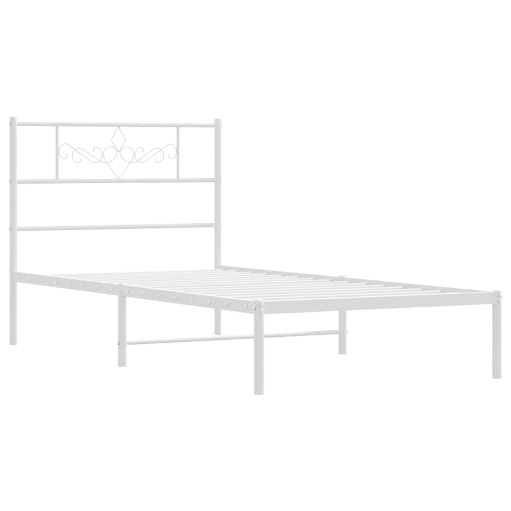 sengeramme uden madras med hovedgærde 75x190 cm hvid