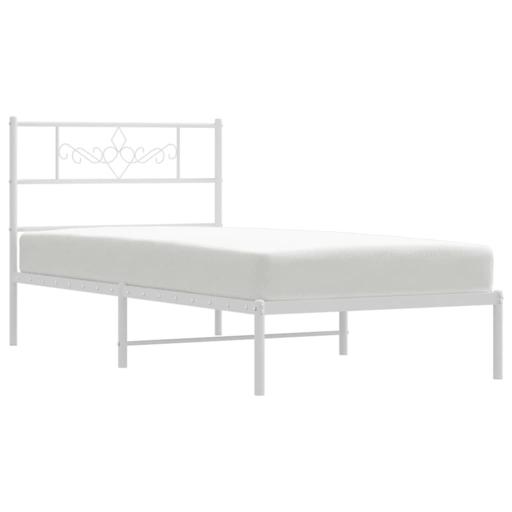 sengeramme uden madras med hovedgærde 75x190 cm hvid