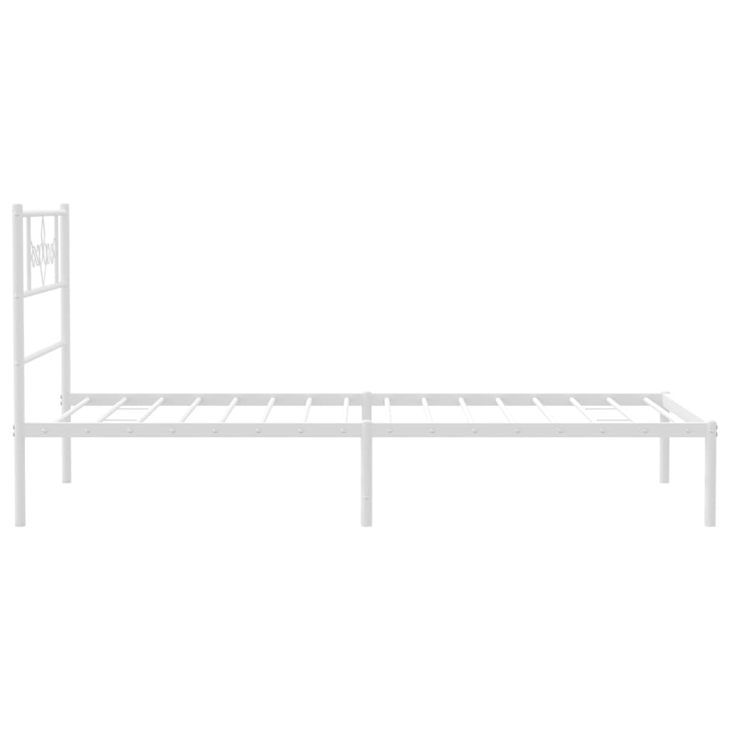 sengeramme uden madras med hovedgærde 75x190 cm hvid