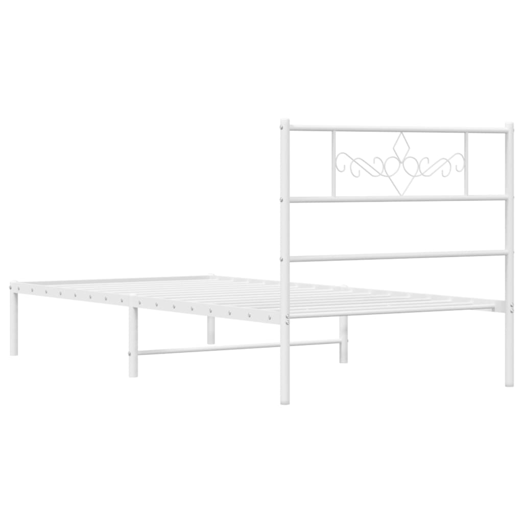 sengeramme uden madras med hovedgærde 75x190 cm hvid