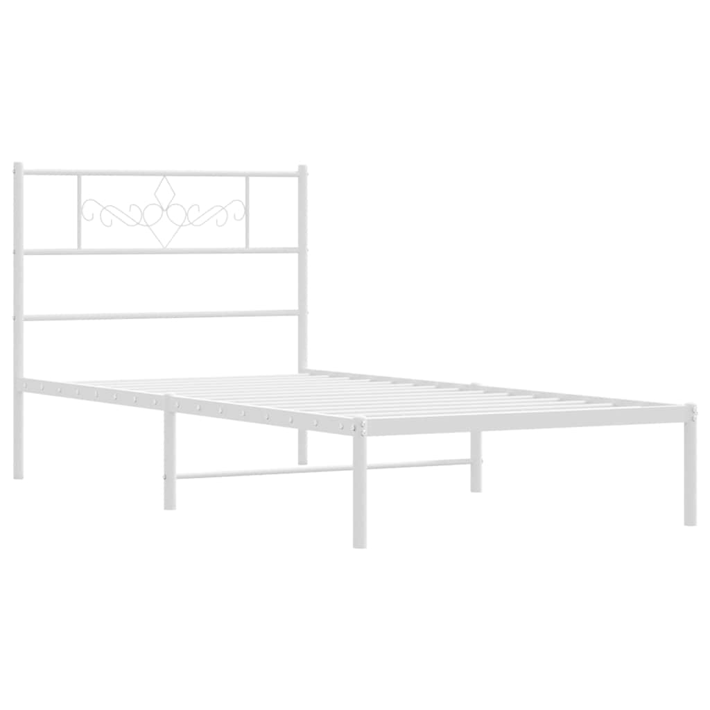 sengeramme med sengegavl 100x200 cm metal hvid